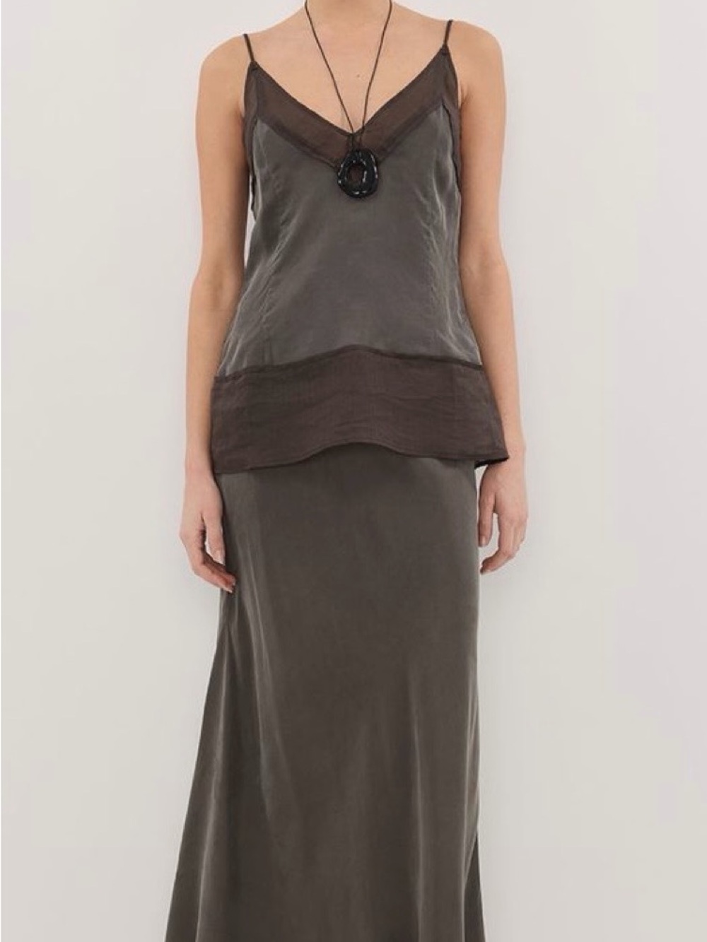 DIISH Silky petrol top with Spaghetti Straps